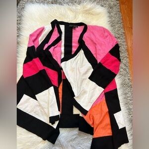 Multicolor Open Front Cardigan
